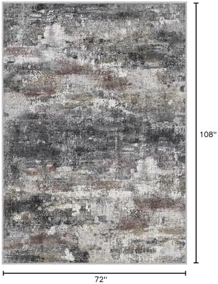 BEIMO 6x9 Area Rugs for Bedroom, Dark Grey Washable Abstract Non Slip Rug