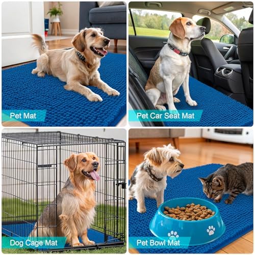 OLANLY Dog Door Mat for Muddy Paws 70x46, Super Absorbent Chenille Mud Mat