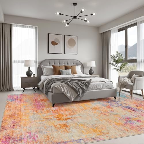 Area Rug Living Room: 4x6 Modern Washable Soft Carpet Galaxy Haze