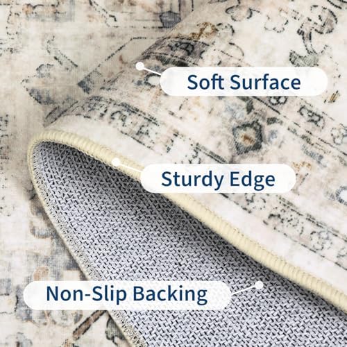 GarveeHome Washable Rug Runner 2x6 Vintage Runners for Hallways Beige