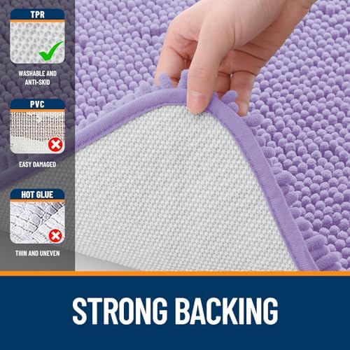 OLANLY Bathroom Rugs 30x20, Extra Soft Absorbent Chenille Bath Rugs