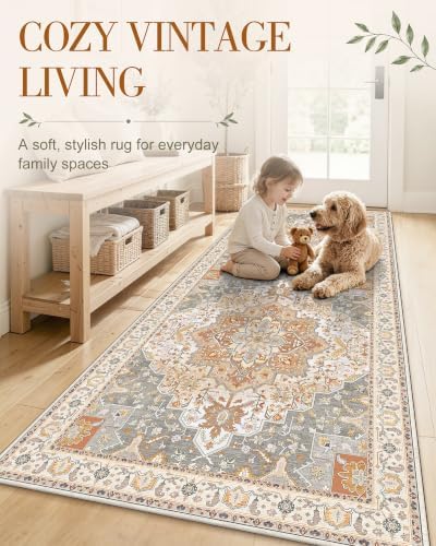 OLANLY 2x3 Washable Small Rug Non Slip Indoor Door Mat for Entryway Bedside