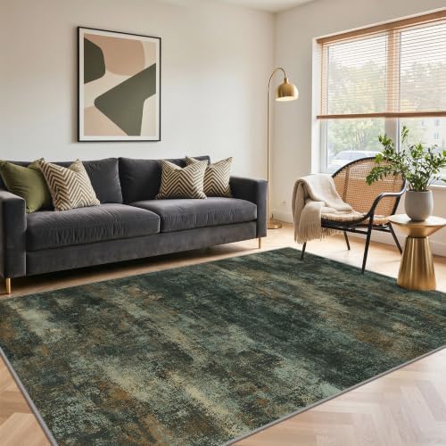 BEIMO 8x10 Area Rug for Bedroom, Smoky Green Washable Abstract Non Slip Rug