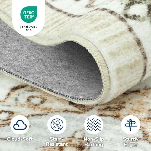 Lessymo 8 x 10 Area Rugs for Living Room, Washable Bedroom Large Rug, Beige