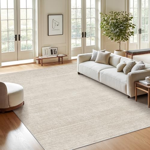 Valenrug 7x9 Area Rug Non Slip, Washable Area Rugs for Living Room, Beige