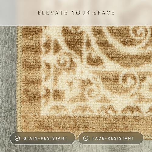 Maples Rugs Pelham Vintage Medallion Area Rugs, 3'4 x 5', Khaki