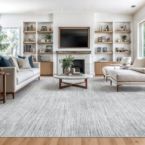 Valenrug 8x10 Area Rugs for Living Room, Large Washable Rug Non Slip Grey