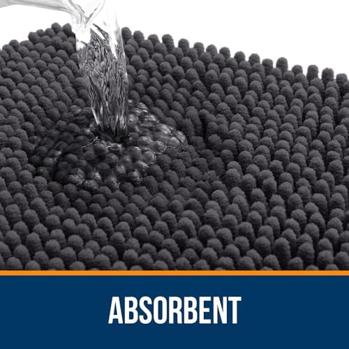 OLANLY Bathroom Rugs 34x21, Extra Soft Absorbent Chenille Bath Rugs