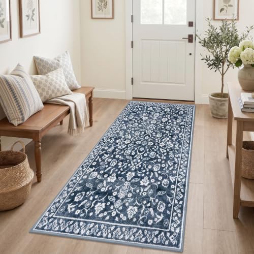Washable Vintage 3x6 Runner Rug Non Slip Runners for Hallway
