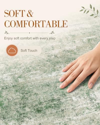 OLANLY 2x6 Washable Runner Rug, Soft Non Slip Carpet for Hallway Kitchen