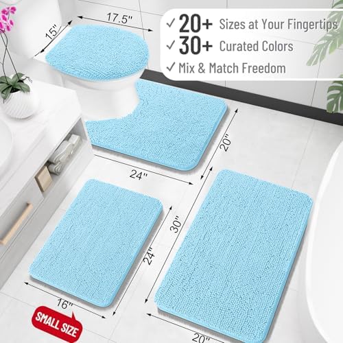 OLANLY Bathroom Rugs 34x21, Extra Soft Absorbent Chenille Bath Rugs