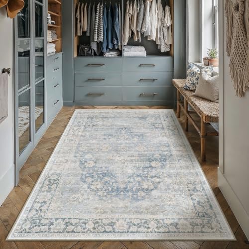 4x6 Blue Vintage Area Rug