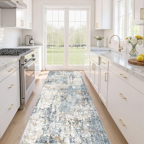 LOONGRUG Runner Rug 3x10 Washable Non-Slip Kitchen Neutral Modern Rug