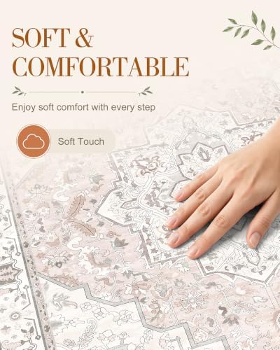 OLANLY 5x8 Washable Area Rug, Soft Non Slip Carpet for Bedroom Living Room