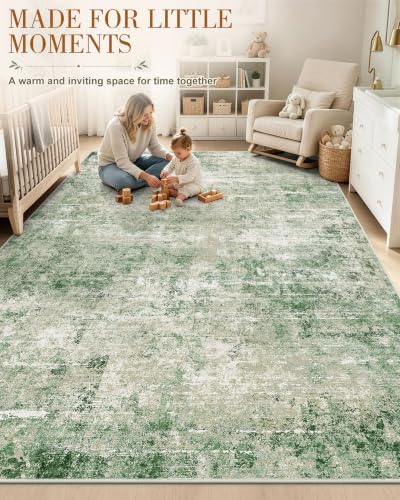 OLANLY 5x8 Washable Area Rug, Soft Non Slip Carpet for Bedroom Living Room