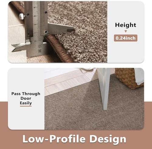 5x7 Brown/White Area Rug Non-Slip Washable Soft for Living Room Bedroom
