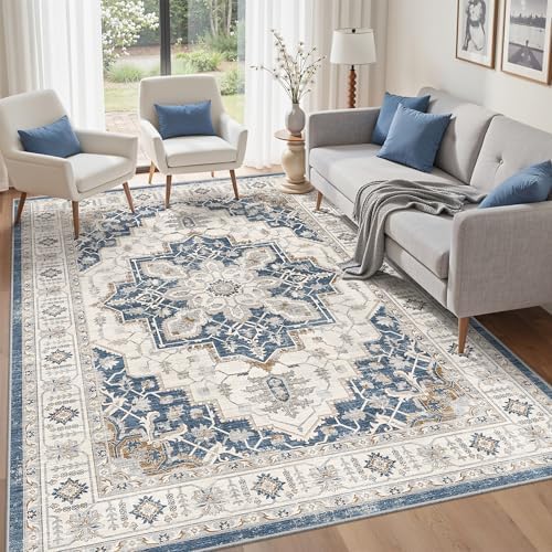 befbee Washable 5x7 Area Rug Non Slip Stain Resistant Rug for Living Room