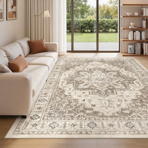 befbee Washable 5x7 Area Rug Non Slip Stain Resistant Rug for Living Room