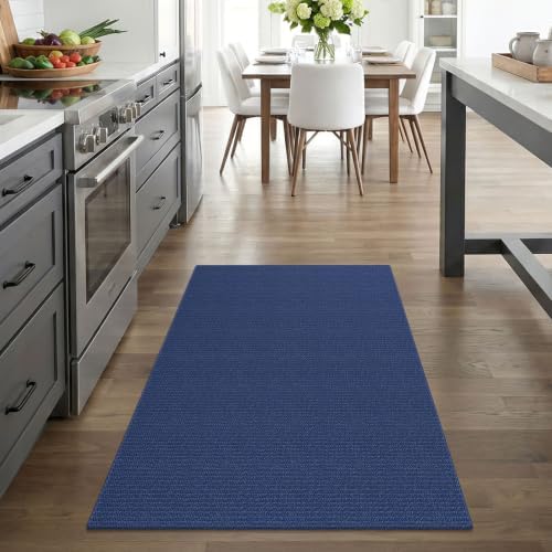 EARTHALL Washable Entryway Rug, Non Slip Doormat, 3x4 Ft, Heathered Blue