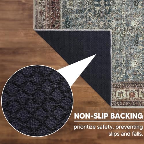Keen Home Design Vintage Washable Area Rug, Non-Slip Low Pile, 8x10