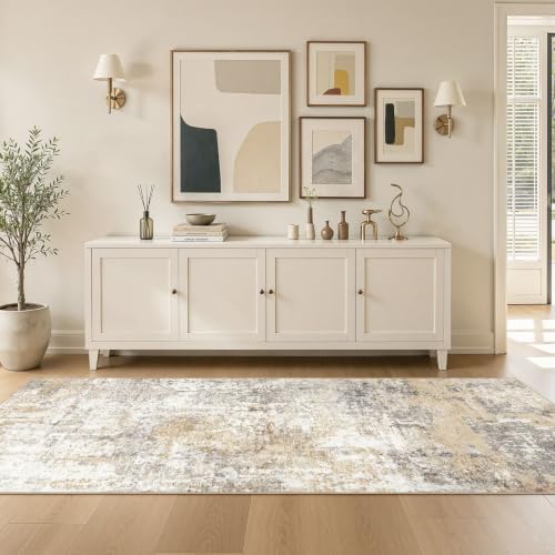 LOONGRUG Runner Rug 3x8 Washable Non-Slip Kitchen Neutral Modern Rug