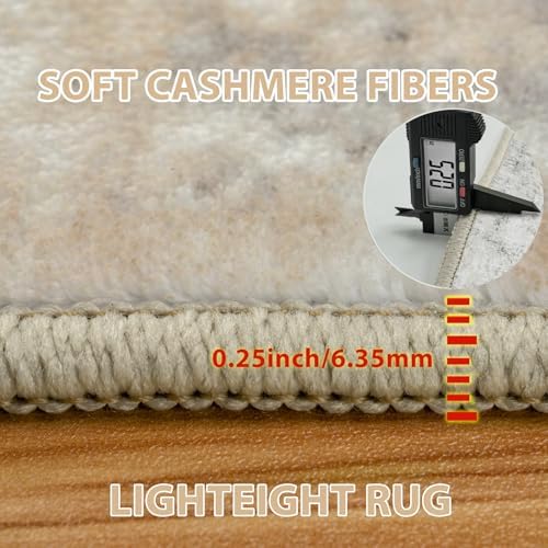5x8 Area Rugs for Living Room Washable Bedroom Dining Room Beige Grey