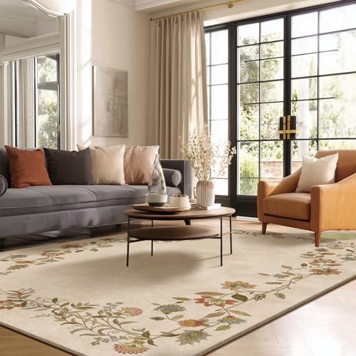 5x7 Area Rugs for Living Room: Washable Bedroom Rug Non Slip Large Carpet