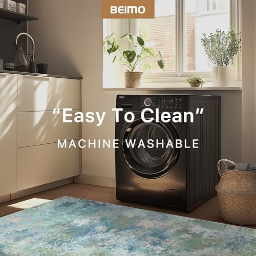 BEIMO 7'6"x9'6" Area Rugs for Bedroom, Blue Green Washable Abstract Rug