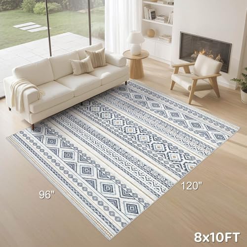 cotiled Boho 8x10 Area Rugs for Living Room: Large Moroccan Washable Rug