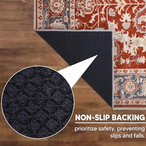 Keen Home Design Vintage Washable Runner Rug, Non-Slip Low Pile, 2x7