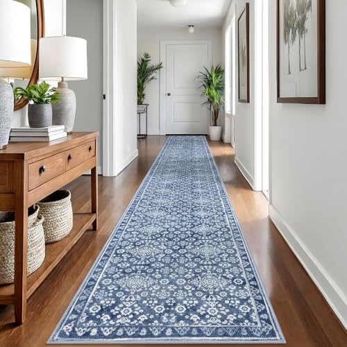 Vintage Washable Runners for Hallway 2.6x18 Runner Rug Non Slip