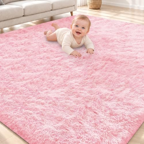 Smiry Area Rugs for Living Room Bedroom 4x5.9 ft, Fluffy Washable Carpet