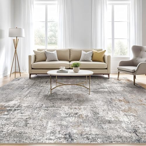 LOONGRUG 8x10 Area Rugs Washable Large Neutral Modern Living Room Rug
