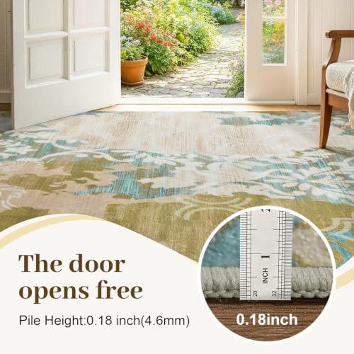 6x9 Washable Non-Slip Area Rug for Living Room (Orange Yellow)