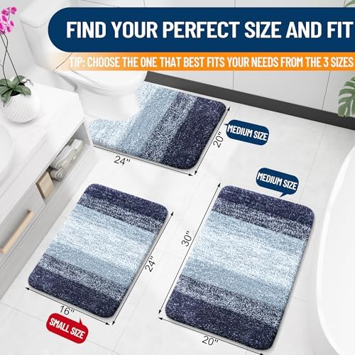 OLANLY Bathroom Runner Rug 44x24, Extra Soft Absorbent Microfiber Bath Rugs