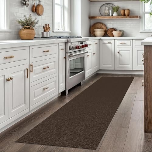 EARTHALL Washable Runner Rug, Non Slip Kitchen Rug, 2x7 Ft, Brown/Coffee