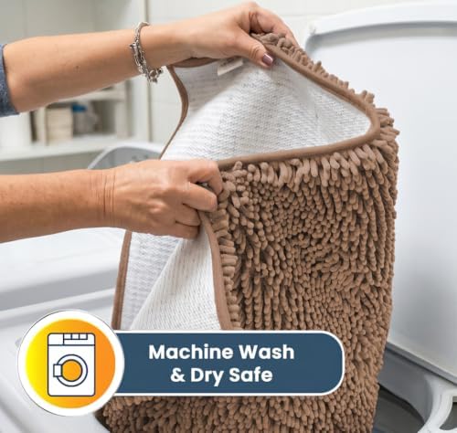 Muddy Mat® | Super Water Absorbent Door Mat Indoor, Microfiber Quick Dry Chenille Entryway Rug, Slip Resistant Front Door Mat, Indoor Mats for Entryway, Machine Washable Pet Rug, Mocha 2ft x 4ft