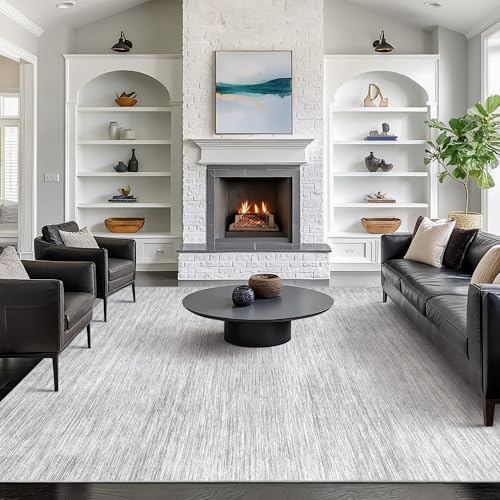 Valenrug 8x10 Area Rugs for Living Room, Large Washable Rug Non Slip Grey