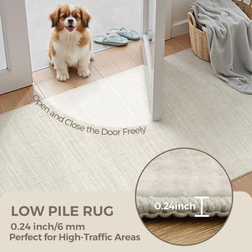 2x12 Runner Rug Non Slip,Washable Hallway Runner Rug,Beige