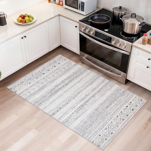 cotiled Washable 3x5 Entryway Rugs: Boho Moroccan Soft Small Rug