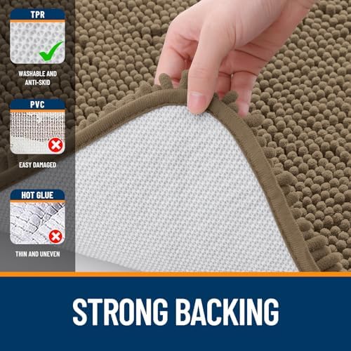 OLANLY Bathroom Runner Rugs 59x24, Extra Soft Absorbent Chenille Bath Rugs