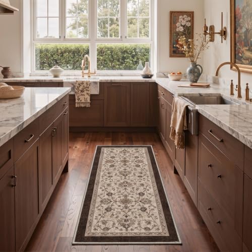 Bavni 5X7 Area Rug for Living Room, Washable Boho Vintage Floral Non Slip