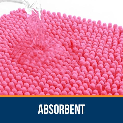 OLANLY Toilet Rugs U-Shaped 20x20, Soft Absorbent Chenille Contour Rugs