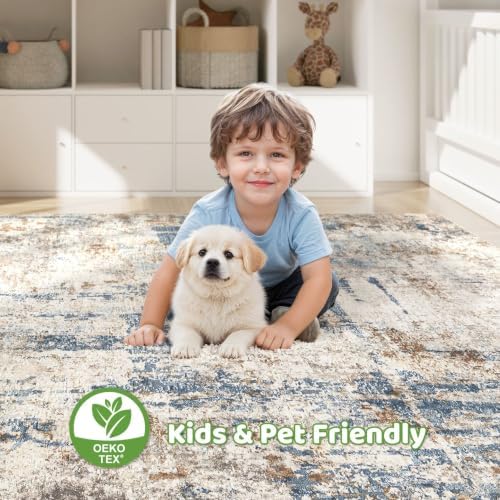 LOONGRUG 8x10 Area Rugs Washable Large Neutral Modern Living Room Rug