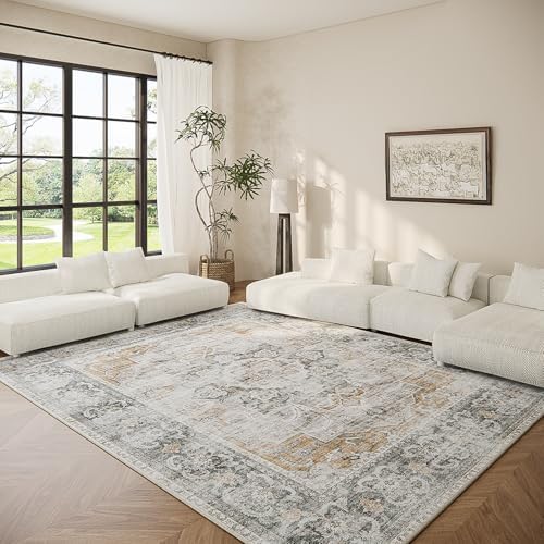 6x9 Area Rugs for Living Room: Washable Bedroom Rug Non Slip Large Carpet