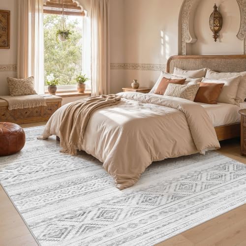 cotiled Boho 7x9 Area Rug for Living Room: Large Moroccan Washable Rug