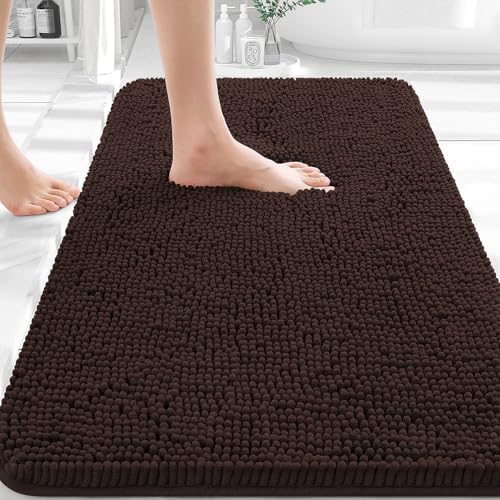 OLANLY Bathroom Rugs 32x20, Extra Soft Absorbent Chenille Bath Rugs