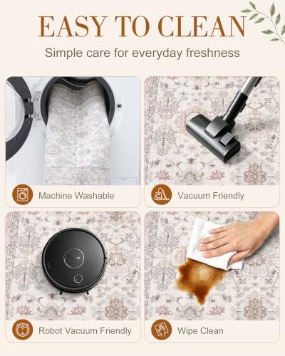 OLANLY 3x5 Washable Accent Rug, Soft Non Slip Carpet for Entryway Bedside
