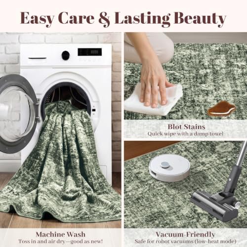 Homemate Washable Rug 3x5 Area Rugs - Vintage Rugs for Living Room