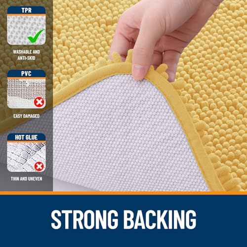 OLANLY Bathroom Runner Rugs 45x27, Extra Soft Absorbent Chenille Bath Rugs